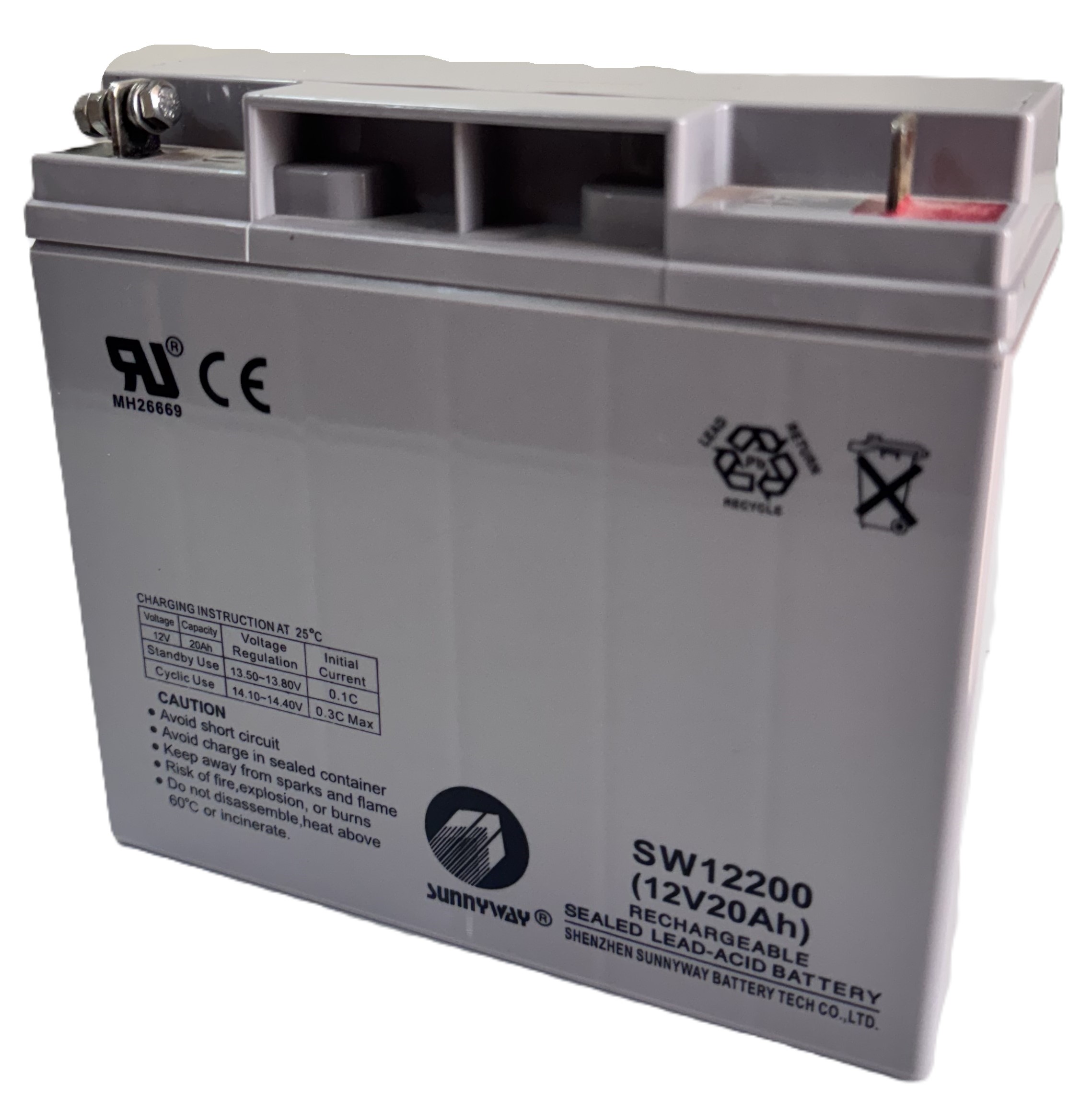 Batterie d'alimentation continue plomb &eacute;tanche AGM VRLA 12V 20Ah