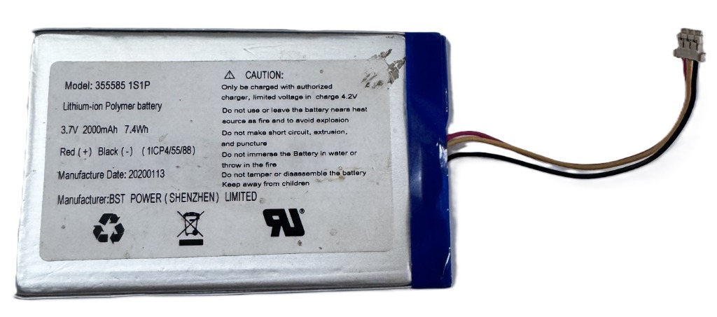 Pile Lithium-Polymère 3.7V 2000mAh (Modèle 355585)